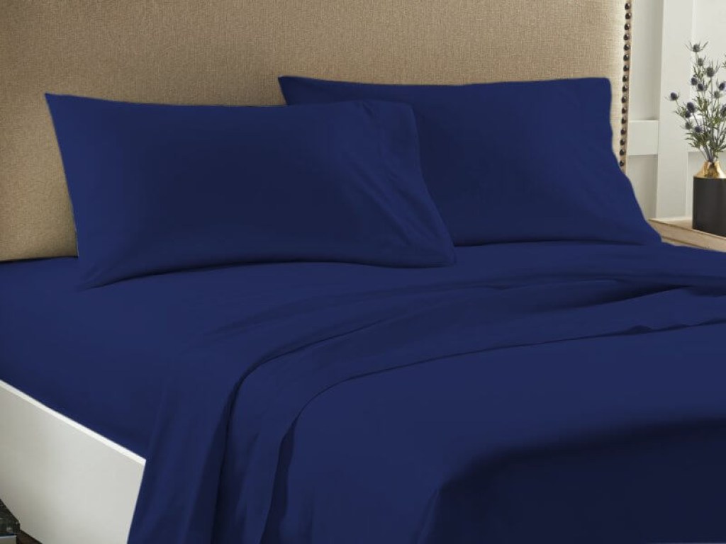 Σετ Σεντόνια Μονά Μονόχρωμα Navy Blue Economy Γαρύφαλλο | Γαρύφαλλο - Λευκά Είδη